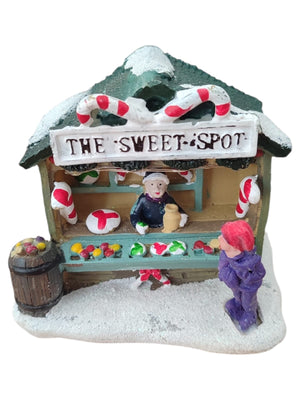 Bancarella Natalizia con Luci LED Bianco Caldo 10x4x10cm a Batteria