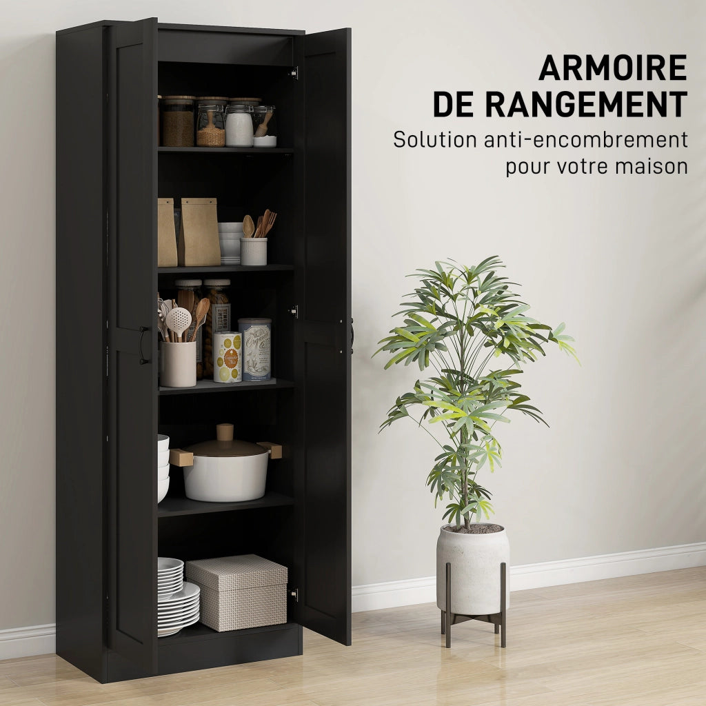 Armadio 2 Ante con 5 Ripiani ¨C Zephmum ¨C Nero 60x36.5x175