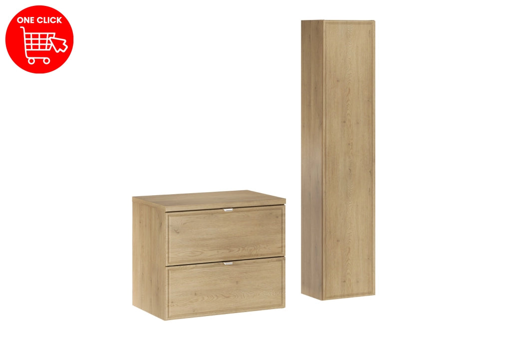 Set mobili bagno 60 cm con piano e Szafką wysoką Terra Cremona 60 cm