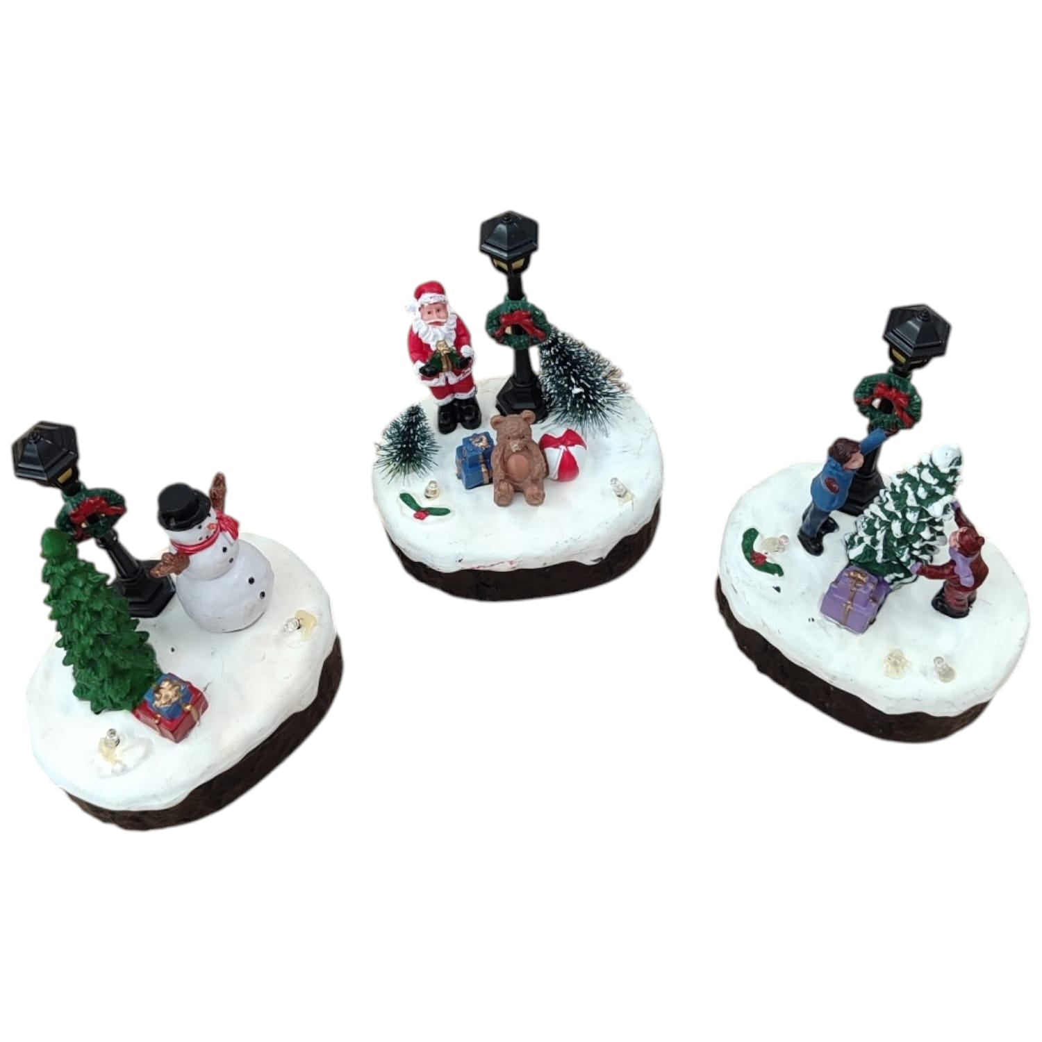 Scenografia Natalizia con Luci LED Multicolore e Musica a Batteria 12cm