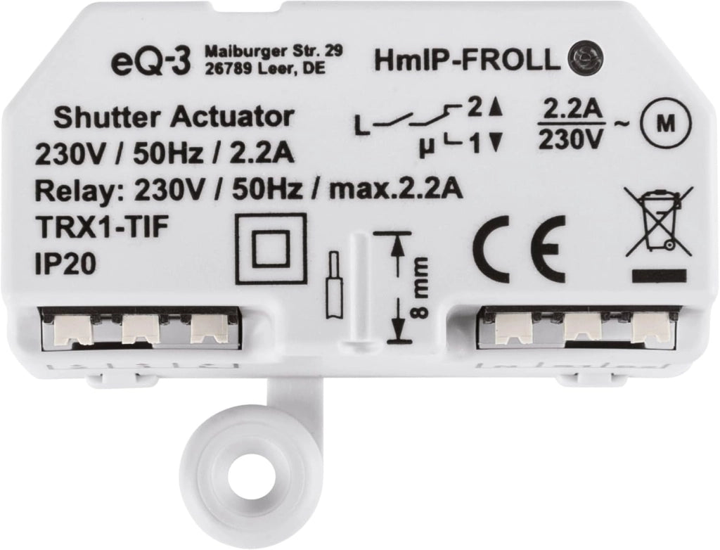 Homematic IP Smart Home Rollladenaktor – Unterputz, Digitale Steuerung für 1 Rollläden per App, Alexa & Google Assistant, elektrische Rolladen smart nachrüsten, 151347A0