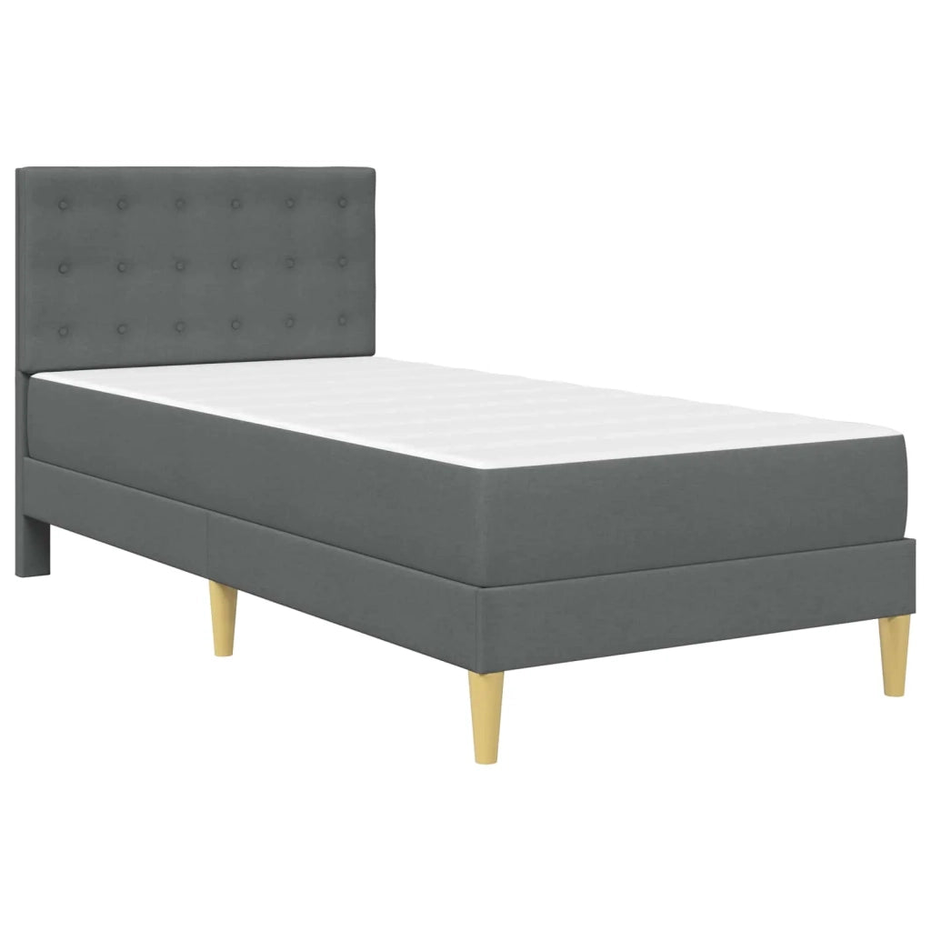 Struttura letto con materasso Grigio scuro 80 x 200 cm Tessuto