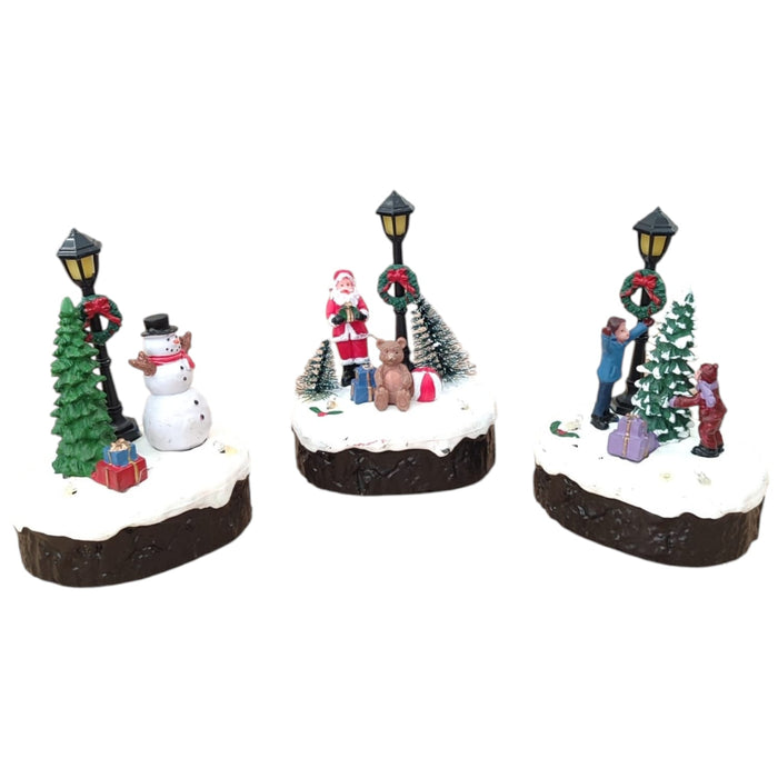 Scenografia Natalizia con Luci LED Multicolore e Musica a Batteria 12cm