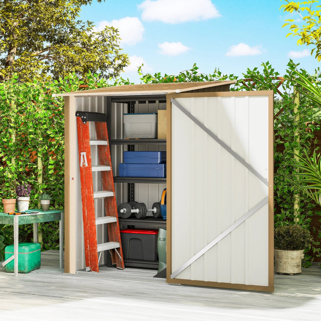 Casetta da Giardino Attrezzi ¨C Minimal ¨C Giallo Acciaio Galvanizzato 100x104x160 cm