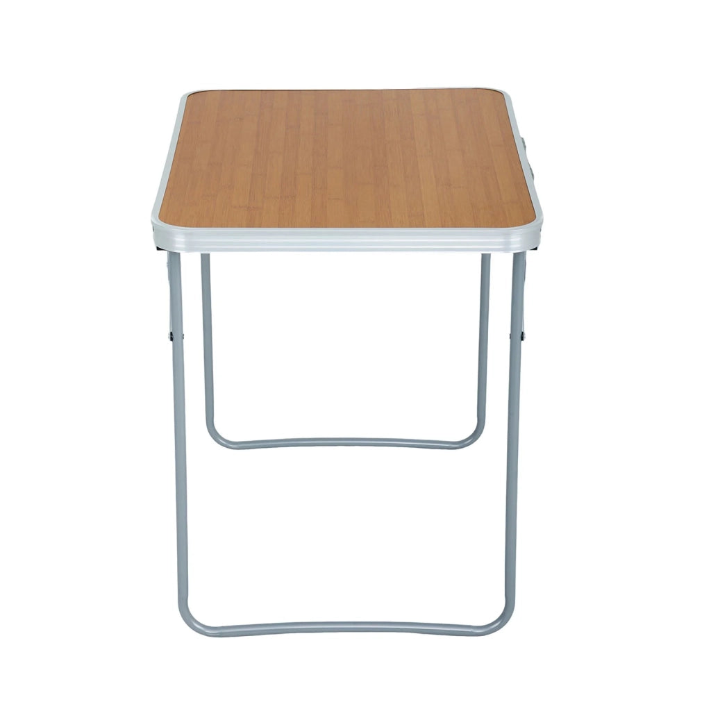 Tavolo da campeggio pieghevole ARES in alluminio effetto legno dimensioni 70x60x50 cm