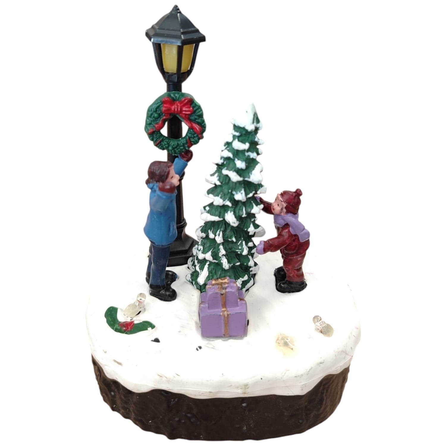 Scenografia Natalizia con Luci LED Multicolore e Musica a Batteria 12cm