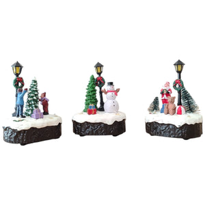 Scenografia Natalizia con Luci LED Multicolore e Musica a Batteria 12cm