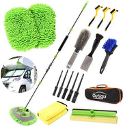 Set di pulizia a 17 pezzi per auto con spazzola 62 pollici con manico telescopico, set di pulizia per spazzola auto per auto, camper, furgoni, caravan e camper