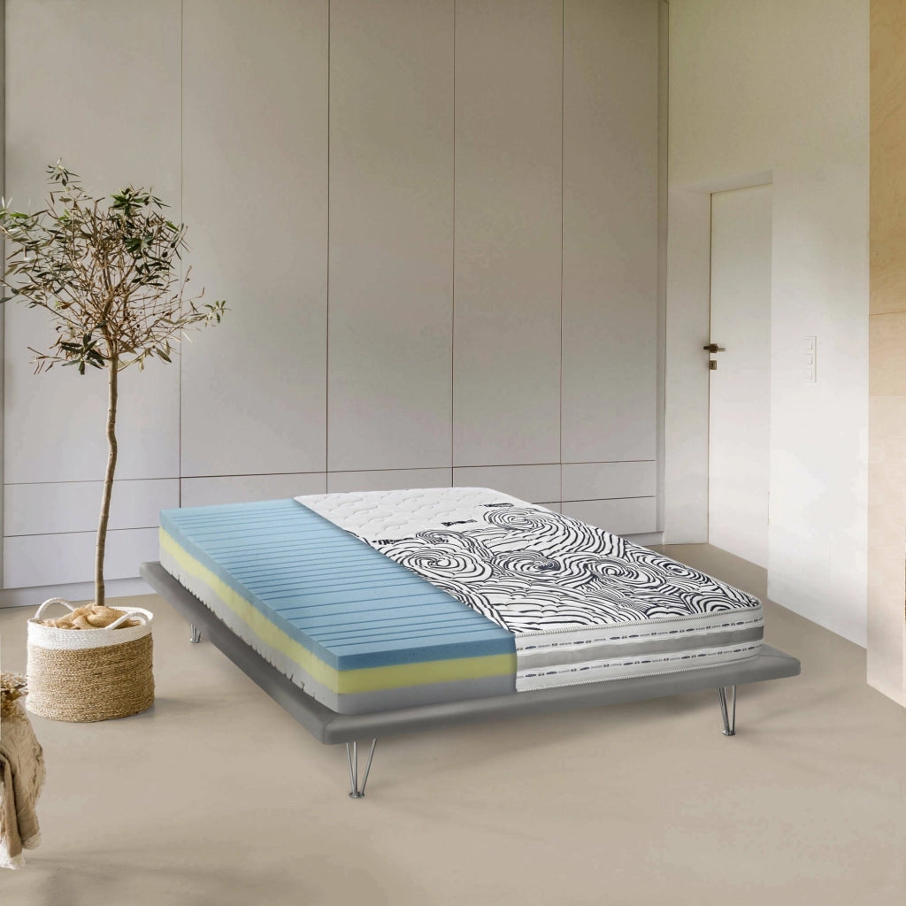 Tirane, Materasso Matrimoniale Sfoderabile Made in Italy, 200x160x22h cm Bianco