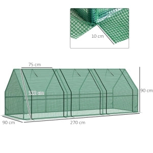 SERRA PER PIANTE 270x90x90 cm Verde in acciaio