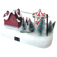 Villaggio Natalizio con Luci Musica Movimento 26cm Parco Giochi o Giostrina