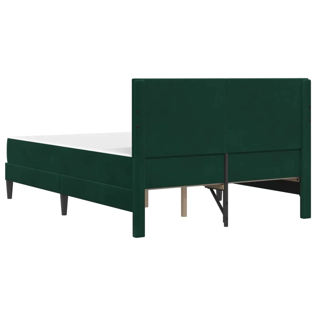 Struttura letto con materasso Verde Scuro 140 x 190 cm Velluto