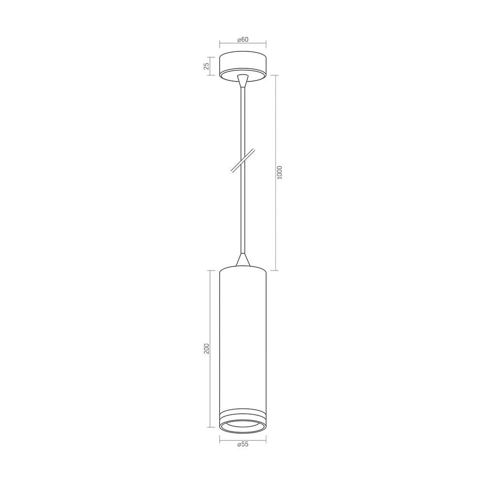 Lampada soffitto tubo moderna bianca GU10 Videx VL-SPF05D-W