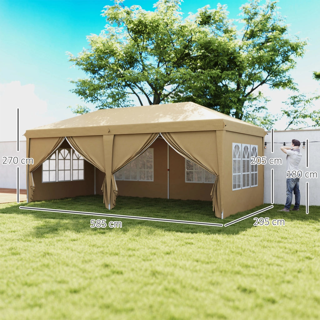 Tonnelle da giardino pieghevole ¨C zephmum ¨C 6x3x2.7m kaki
