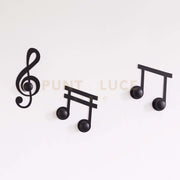 Set Appendiabiti a muro di design Note Musicali (3pz) Nero