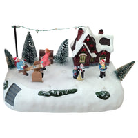 Villaggio Natalizio con Luci Musica Movimento 26cm Parco Giochi o Giostrina