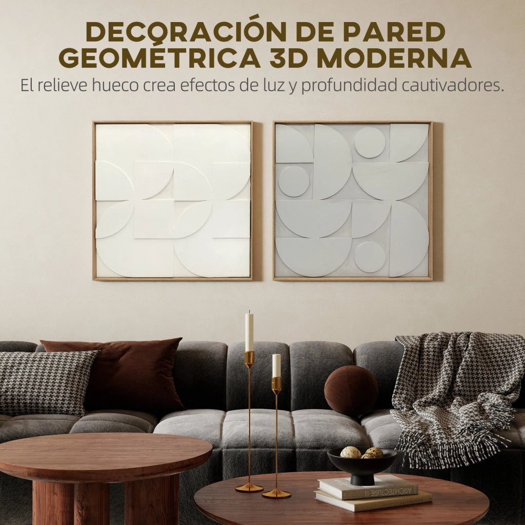 Decorazione Parete 3D Legno ¨C zephmum ¨C 2 Pezzi Bianco
