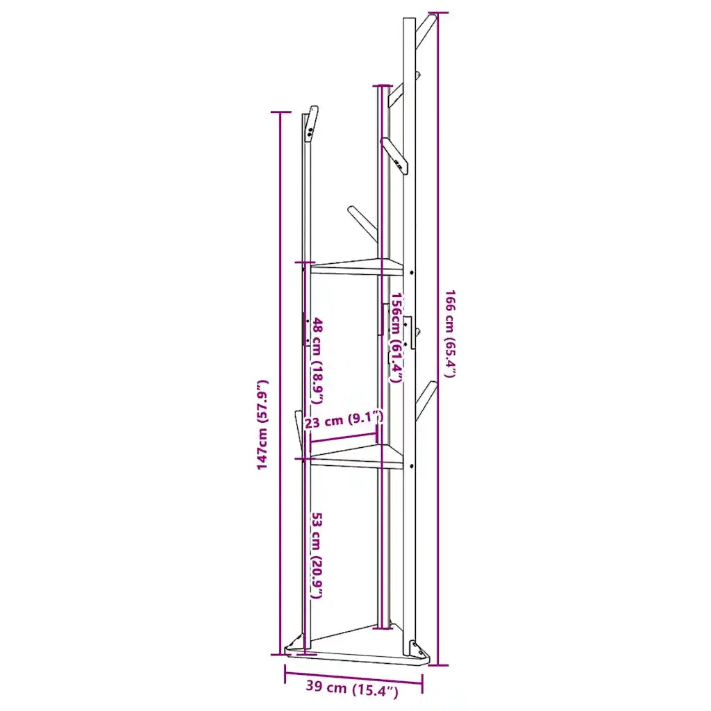 Appendiabiti con Ganci e Ripiani 39x33x166 cm in Bamb¨´ CFW9924931