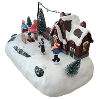 Villaggio Natalizio con Luci Musica Movimento 26cm Parco Giochi o Giostrina