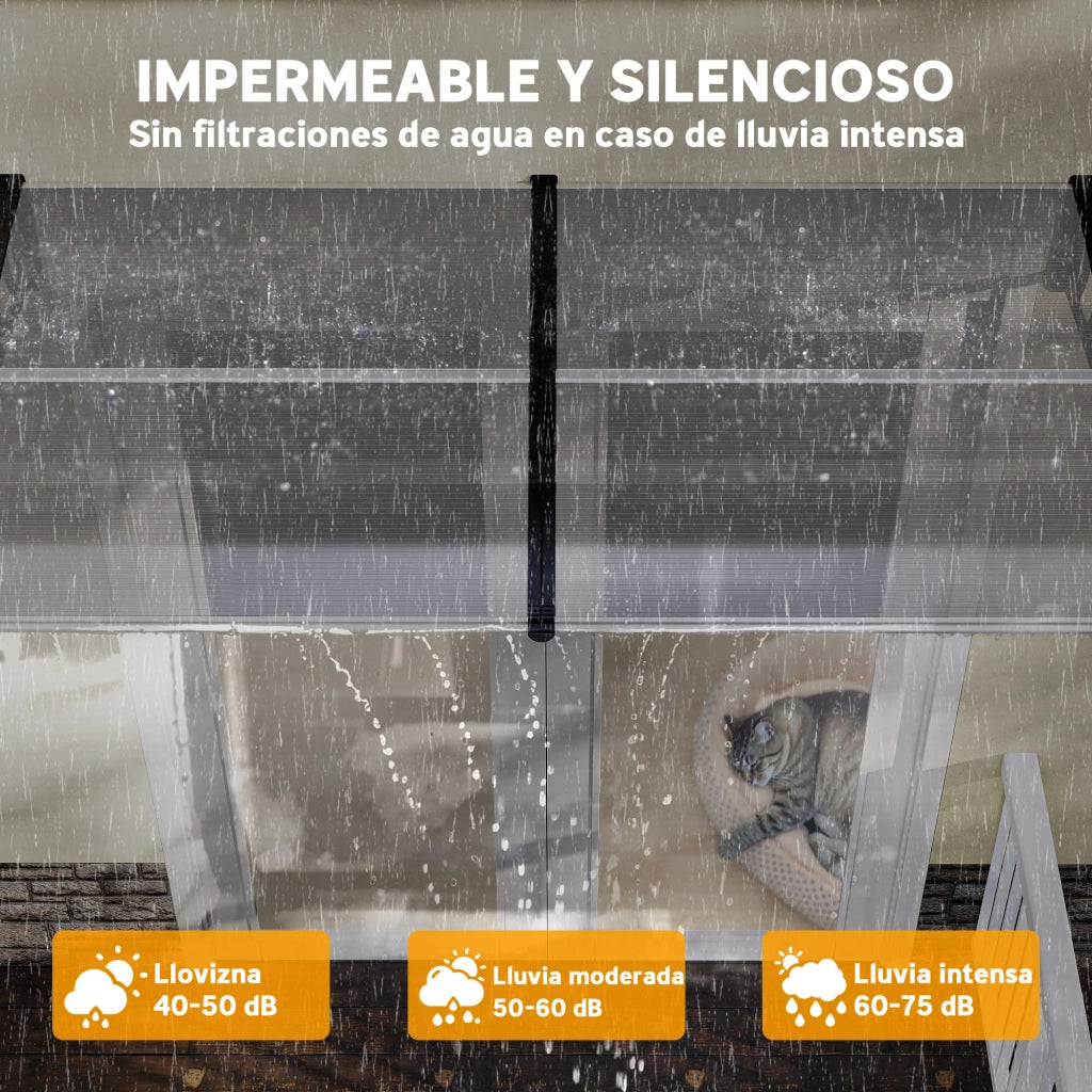 Tettoia per Porte e Finestre ¨C zephmum ¨C 200x96x27 cm Trasparente