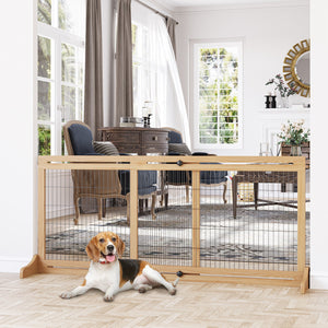 Cancelletto di Sicurezza per Cani 104-183x36x69 cm Estensibile in Legno
