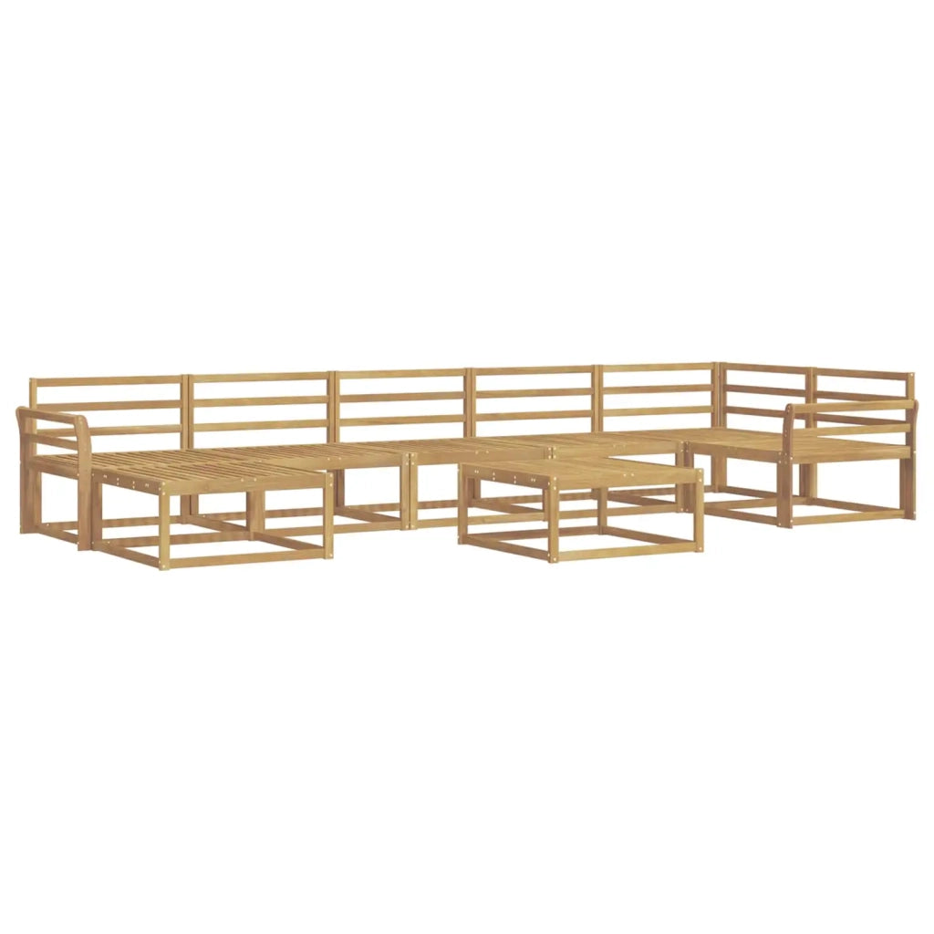 Set di divani da esterno 8 pcs Bianco Legno di Acacia Massello