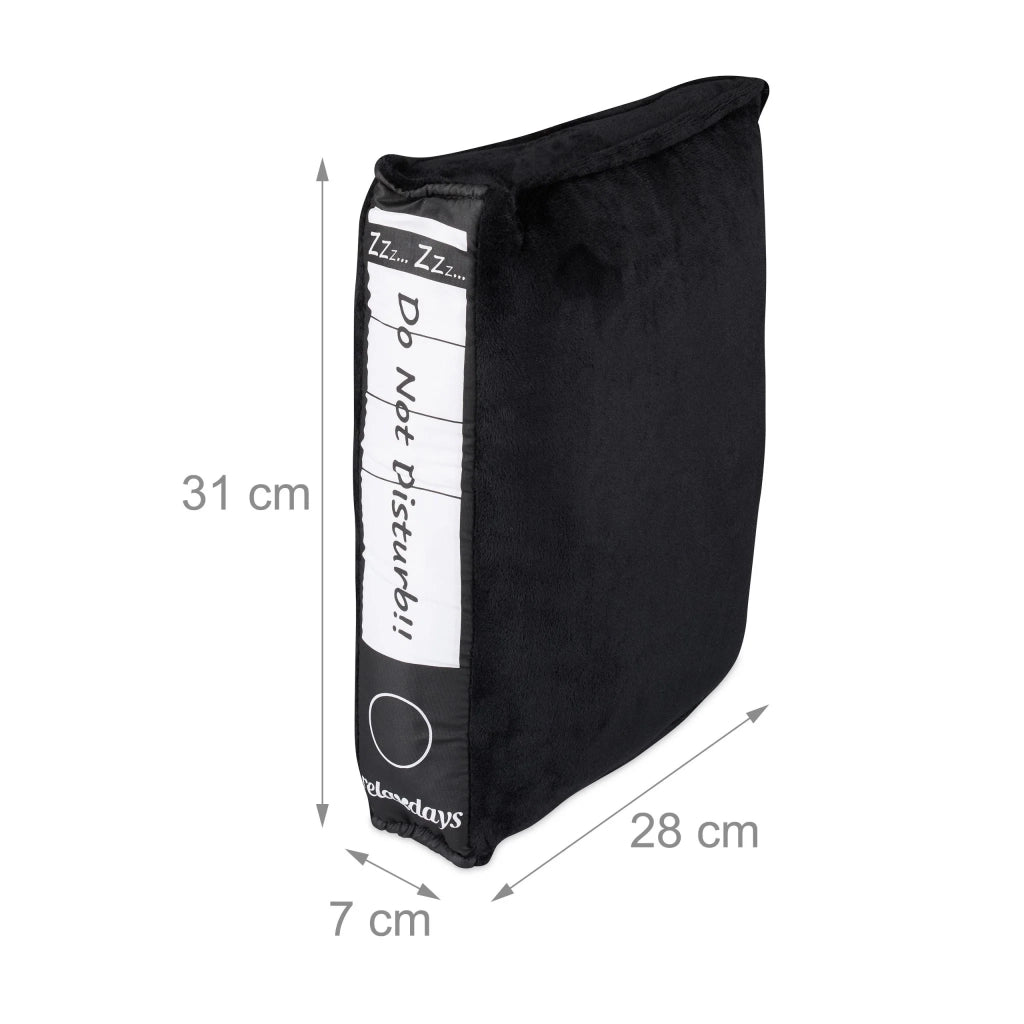Cuscino a forma di raccoglitore per ufficio pisolino divertente 30 x 20 x 10 cm in peluche nero 13_0003949