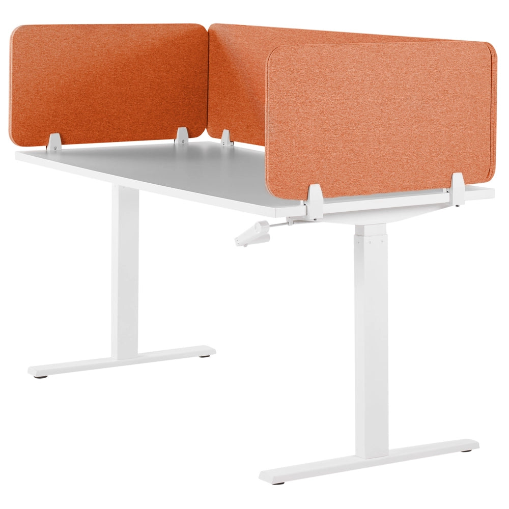 Pannello Divisorio Fonoassorbente per scrivania in PET rosso chiaro 180 x 40 cm tavolo ufficio