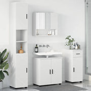 Set di mobili per il bagno con cassetto con porta 4 pcs Bianco