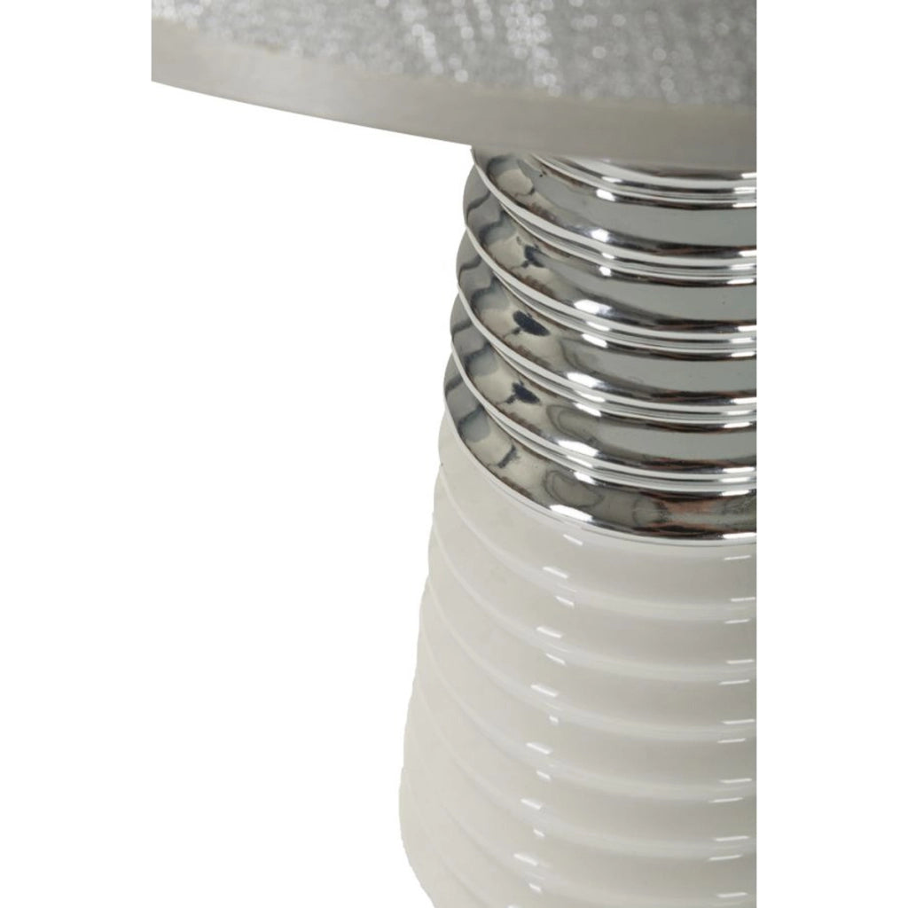 Lampada da Tavolo VKH117, Bianco, Ceramica, 25x25x41 cm