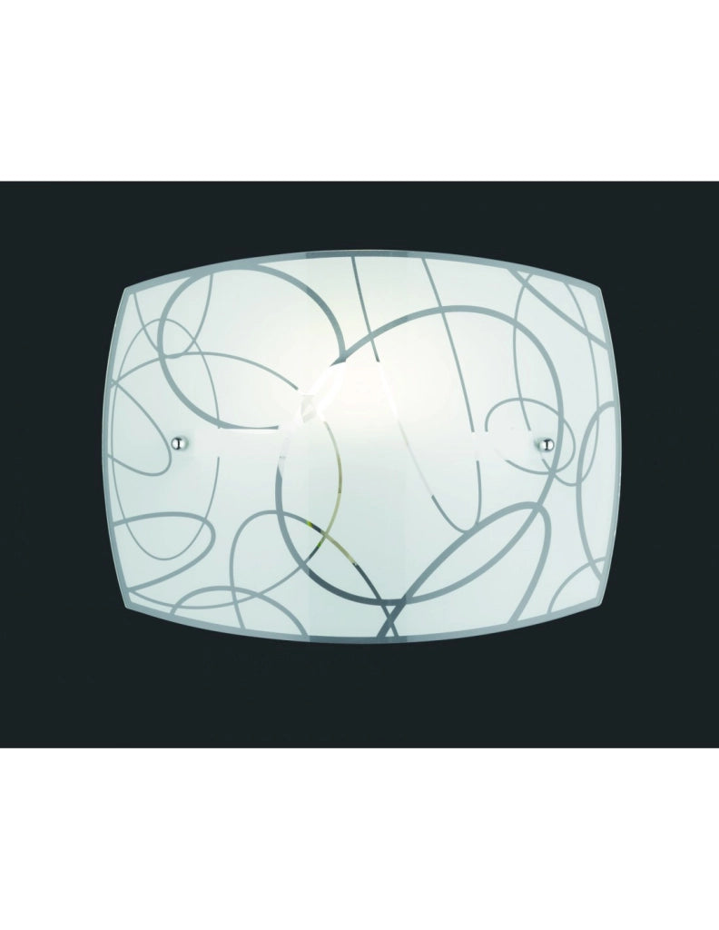 Applique Rettangolare Spirelli 1xE27 Vetro Decorato Con Cerchi Trio Lighting