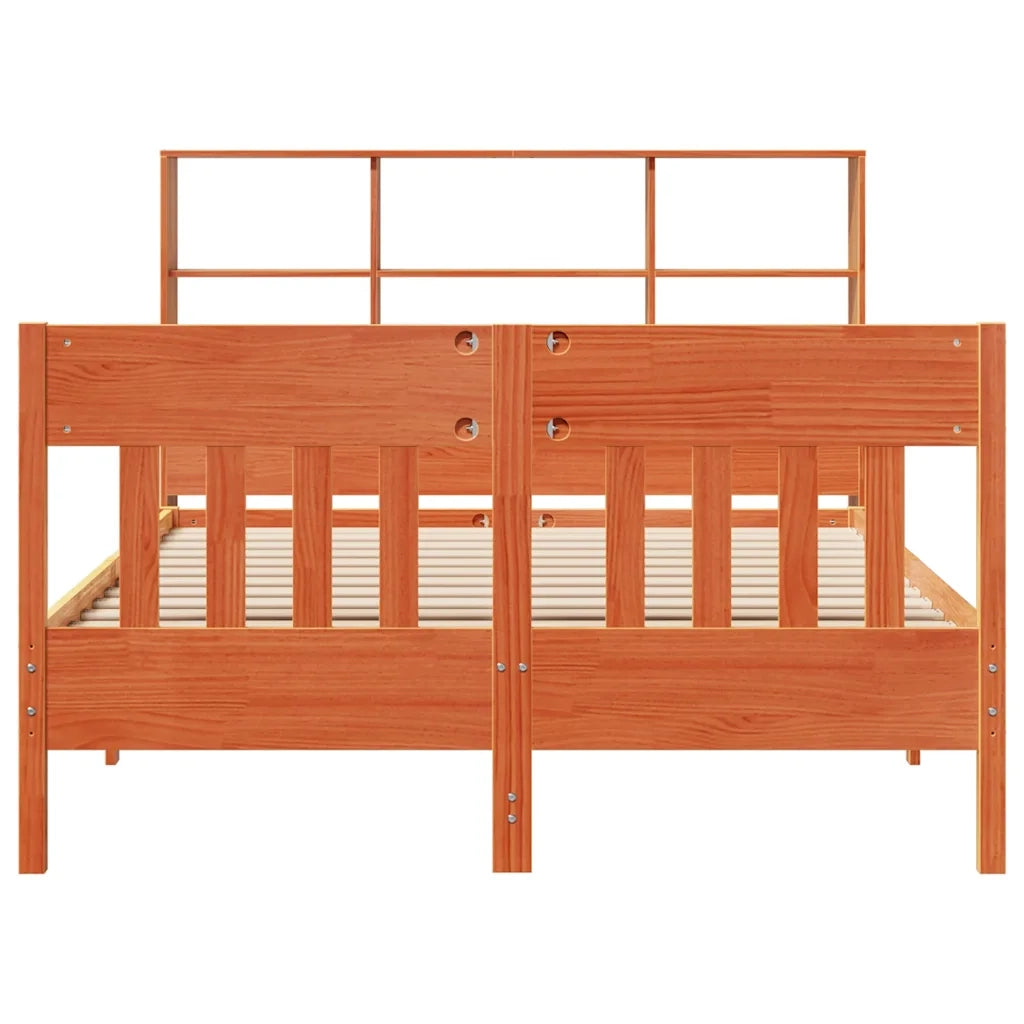 Letto senza Materasso Marrone Cera 140x190 cm in Legno di Pino 3323235