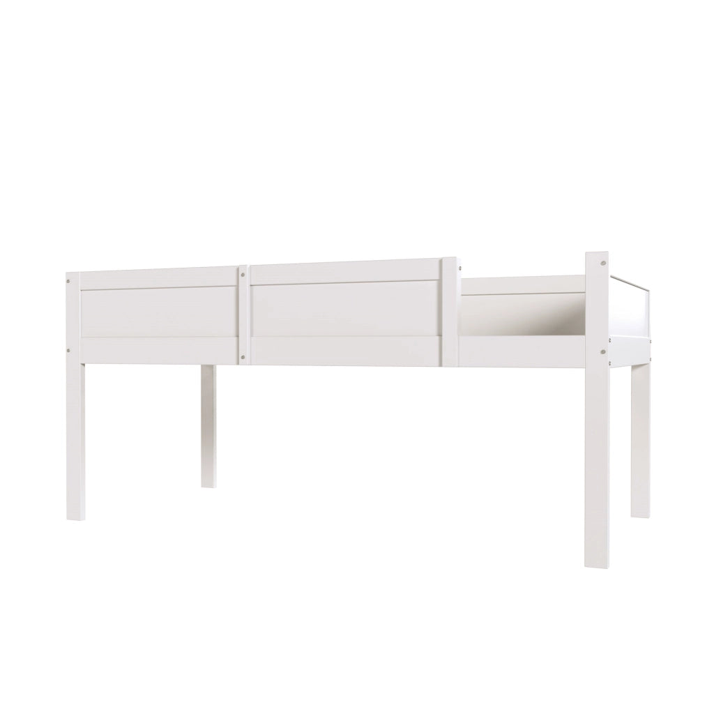 Letto a castello bianco in legno massello con funzione trasformabile 90x200 cm