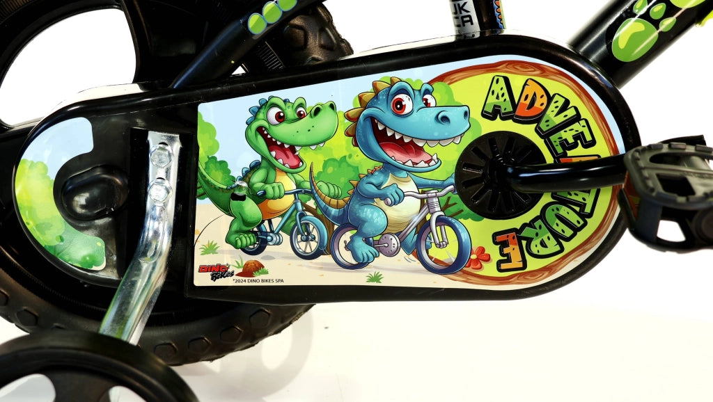 DINOSAUR 12", bicicletta per bambini, bici bambino, adatta a bambini tra i 3 e i 5 anni, per altezza tra 85 e 105 cm, co