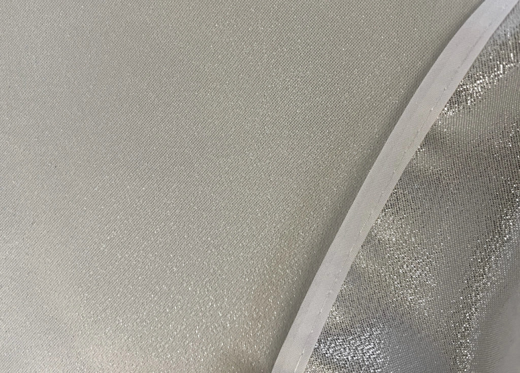 Tovaglia Cucina Soggiorno Antimacchia Idrorepellente In Lurex Tinta Unita - 140x240cm - Bianco-Argento