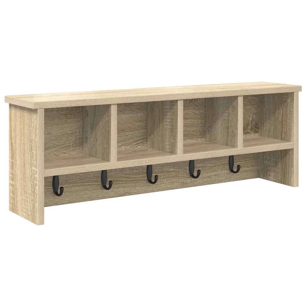 vidaXL Appendiabiti a muro rovere sonoma 75 x 16 x 26 cm