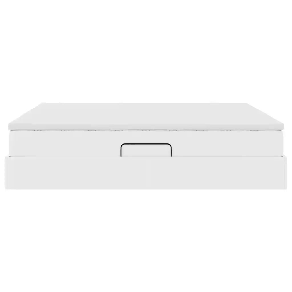 Letto con contenitore e materasso Bianco 180 x 200 cm