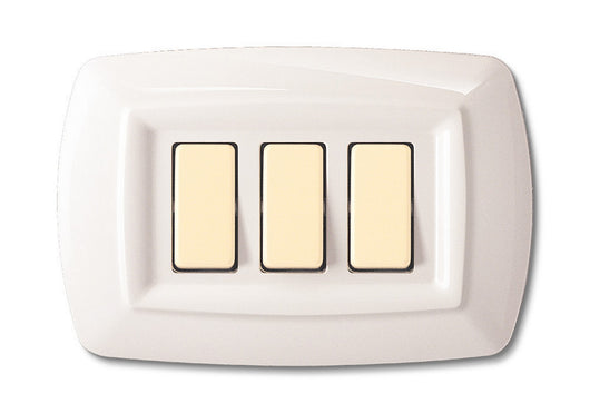 tondo' placca mod.magic termoplastica a 3posti color bianca cod:ferx.16780