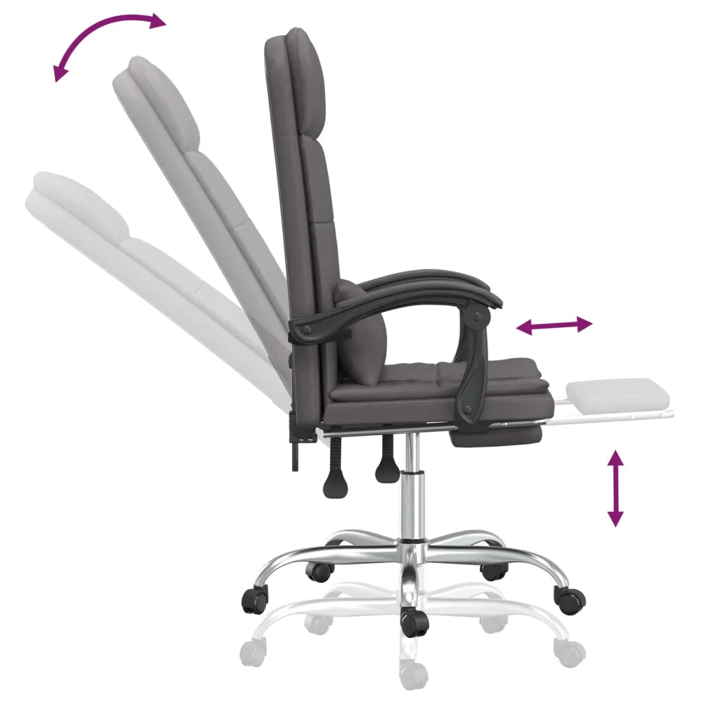 Poltrona da Ufficio Massaggiante Reclinabile Grigio Similpelle cod mxl 26125