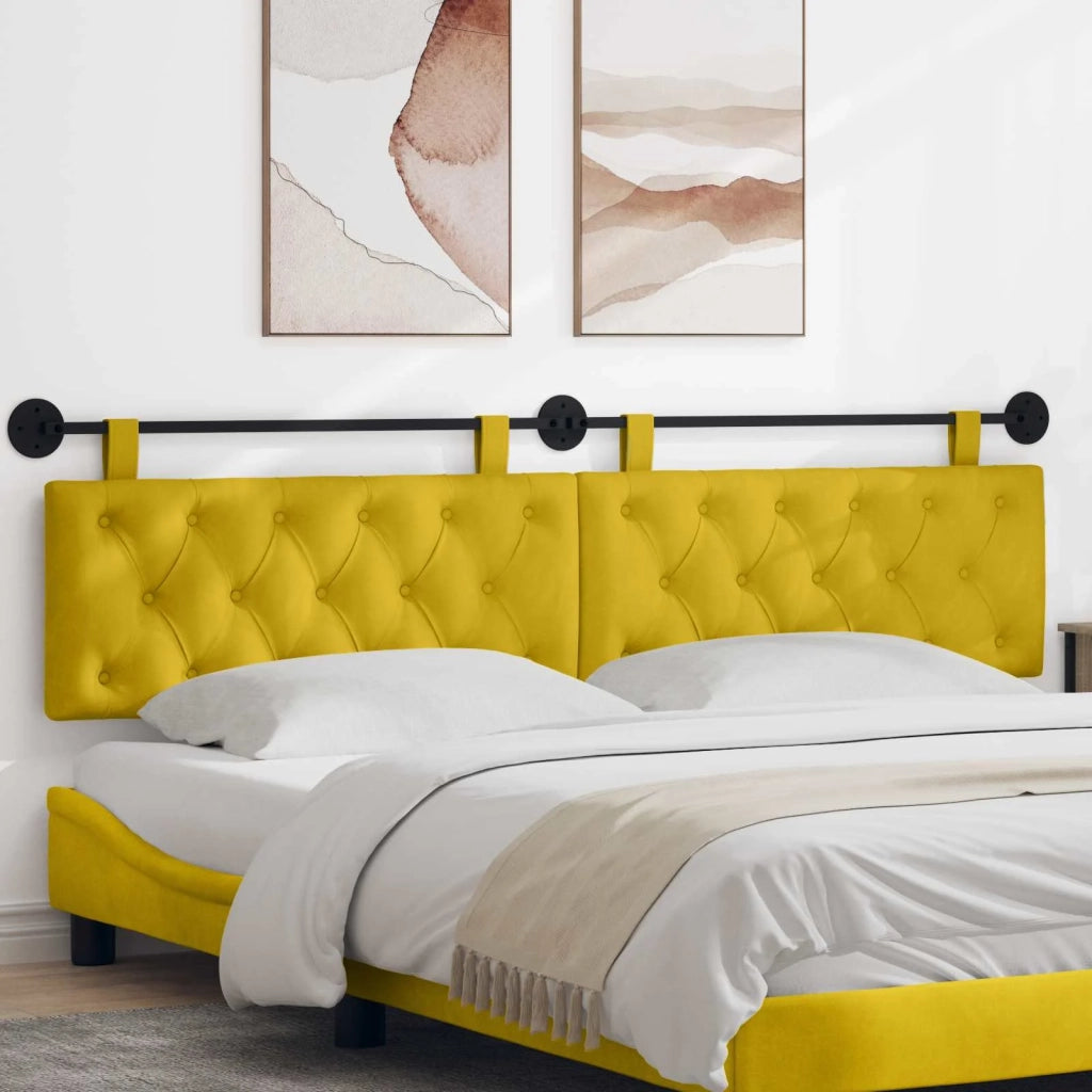 Testiera | Testata sospesa Con luce LED Giallo Velluto