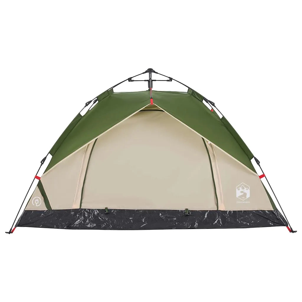 Tenda a Cupola da Campeggio 3 Persone Verde a Rilascio Rapido 4004193