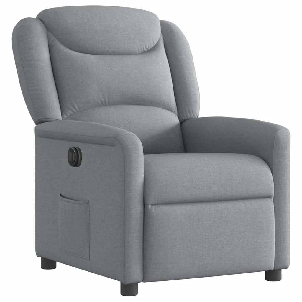 Poltrona Elettrica Reclinabile Grigio Chiaro in Tessuto 3303174