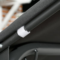 Dondolo da Giardino 3 Posti 167x112x153 cm con Tettuccio Regolabile in Rattan PE Grigio Scuro