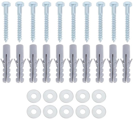 Set completo di viti autoalimentanti M8 x 60mm per muratura in pietra e mattoni con bullone e anello - 20 pezzi per decorazione di giardino e casa