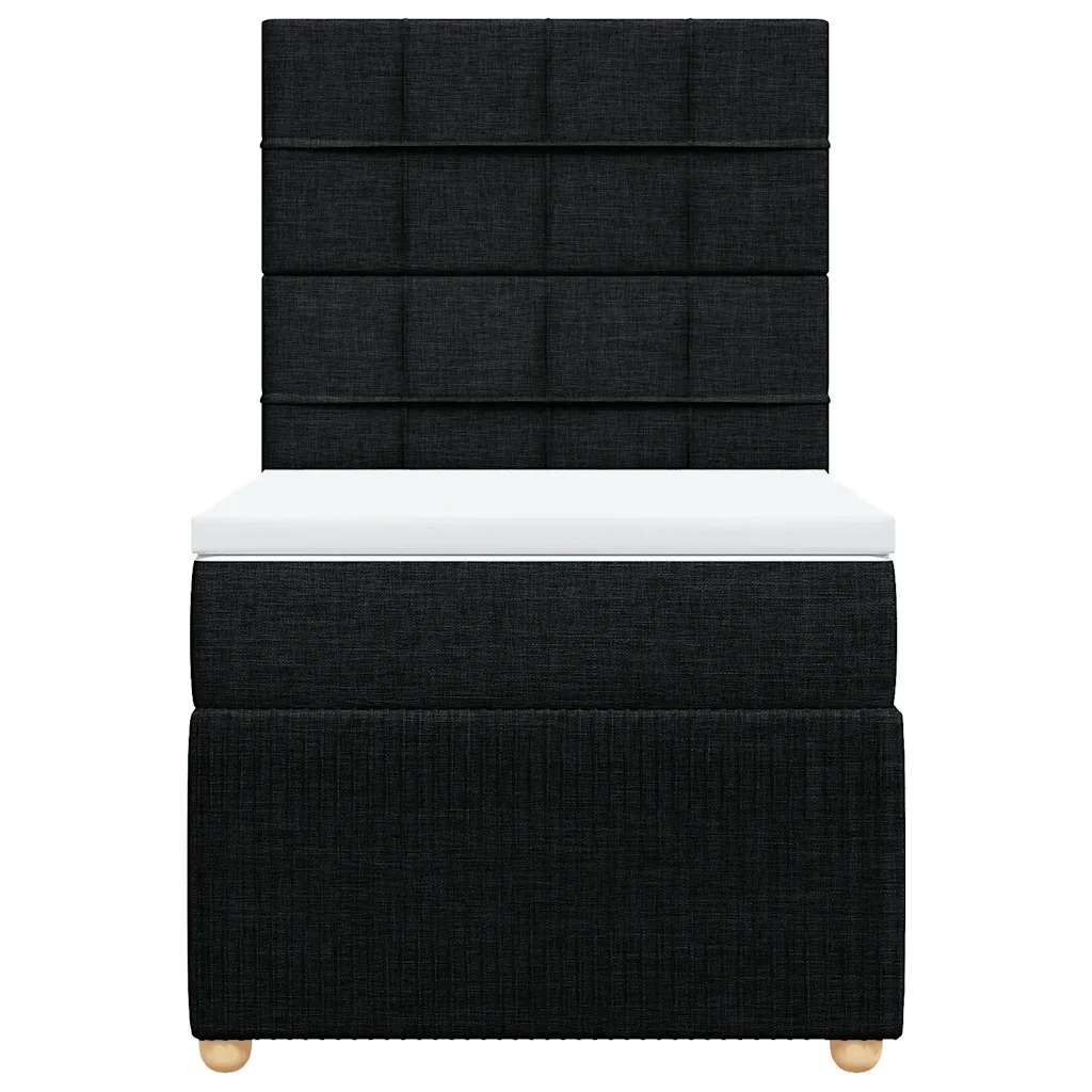 Giroletto a Molle con Materasso Nero 90x200 cm in Tessuto