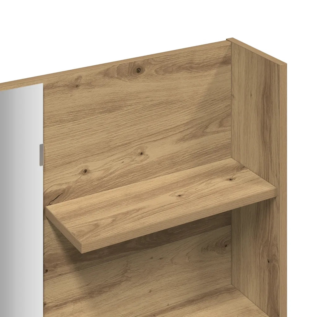Toeletta con Specchio-Tavolo da Vanit¨¤ Rovere Artigianale 74,5x40x141 cm