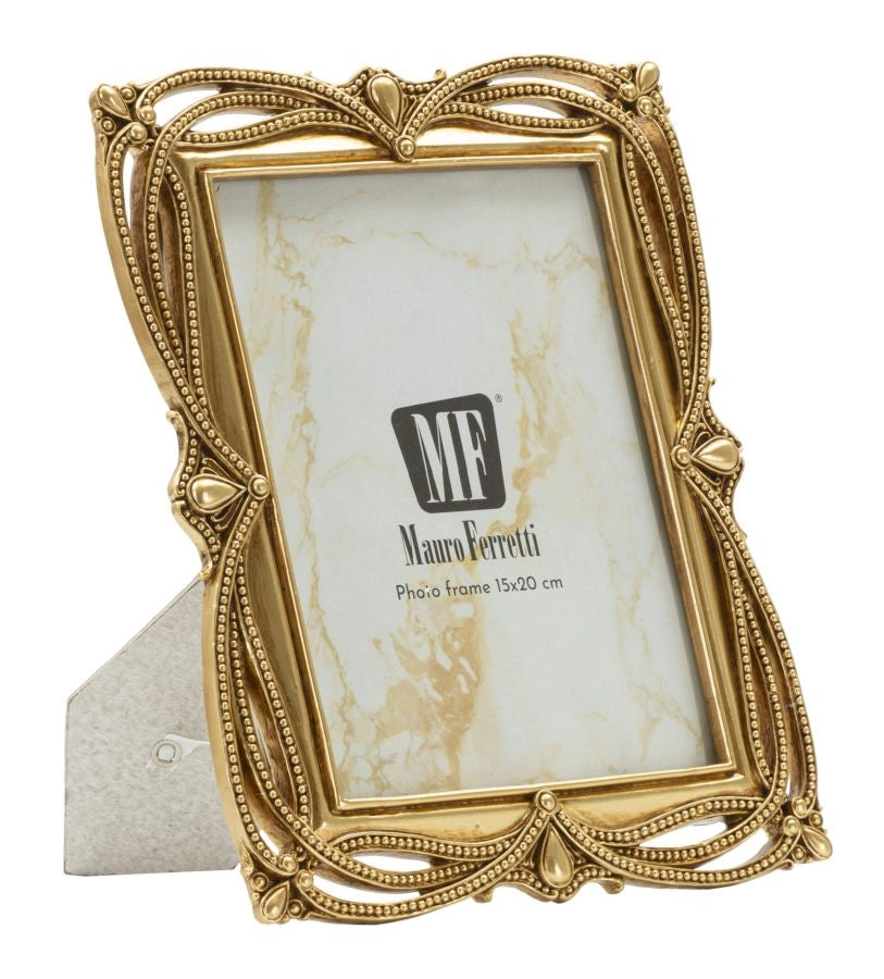 Cornice Line 21,8x1,6x26,8 cm in Resina e Vetro Oro