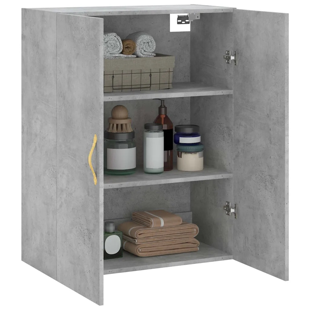 Armadietto a Muro | Mobile a Parete Grigio Cemento 69,5x34x90 cm