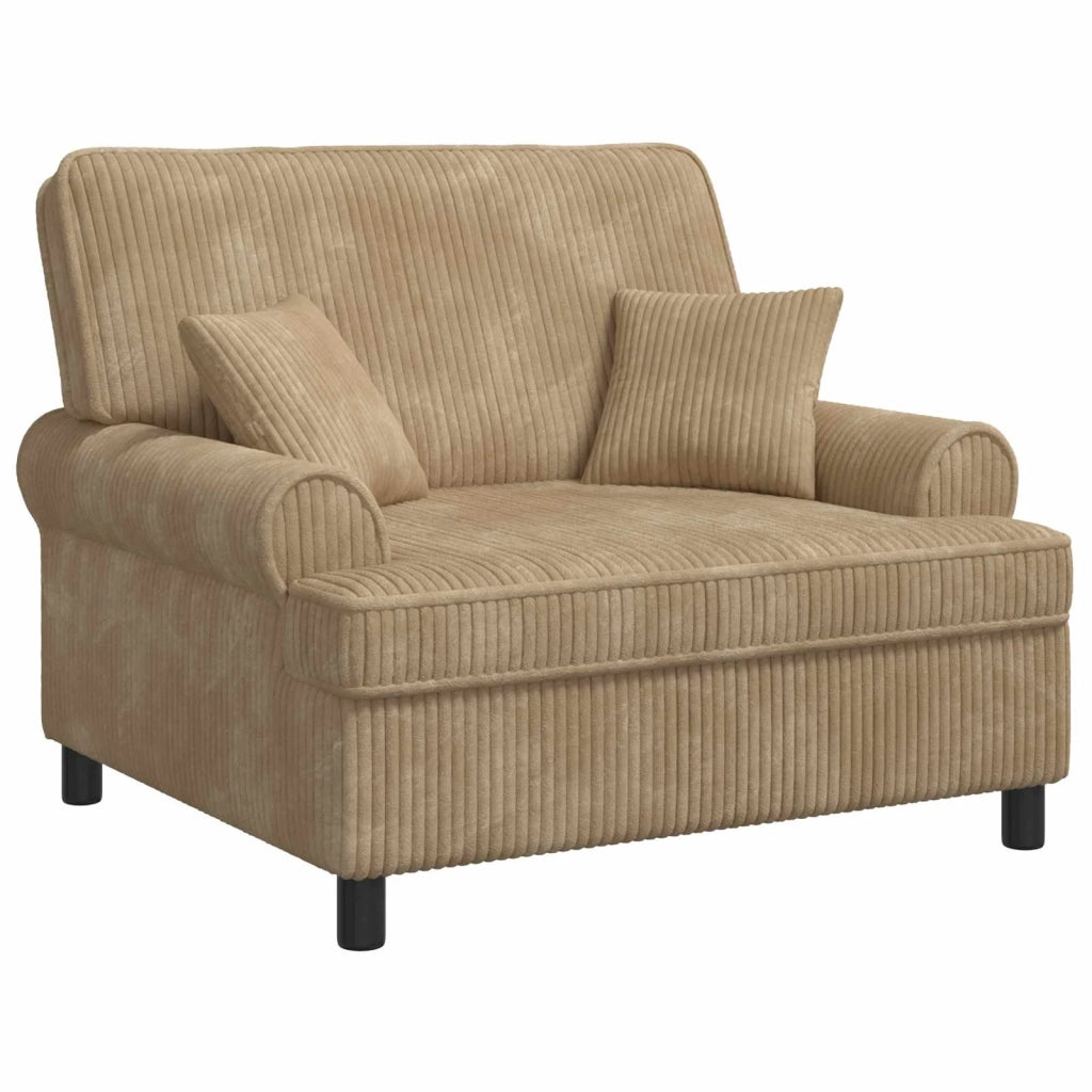 Poltrona XXL con cuscini Beige Tessuto a 1,5 linee 42043503