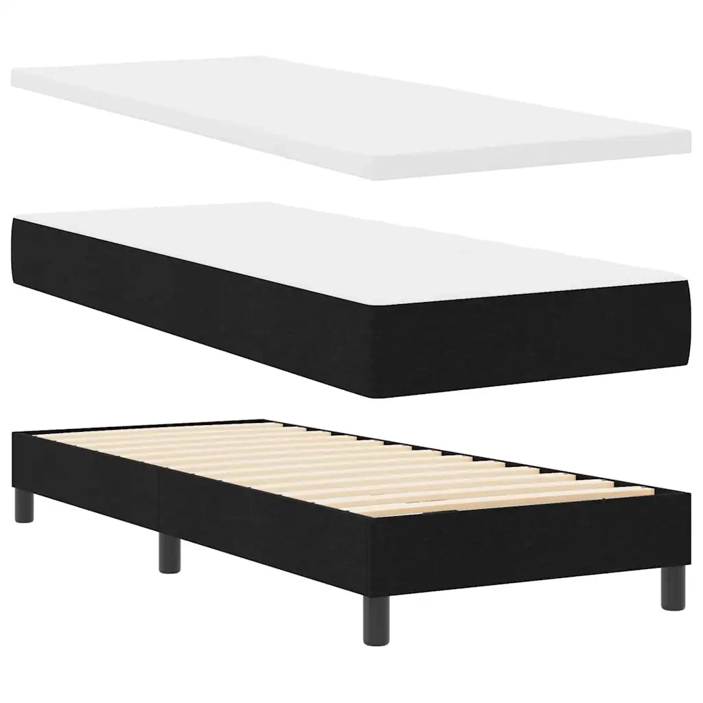 Letto a molle con testiera Nero 200 x 80 cm Tessuto 3341134